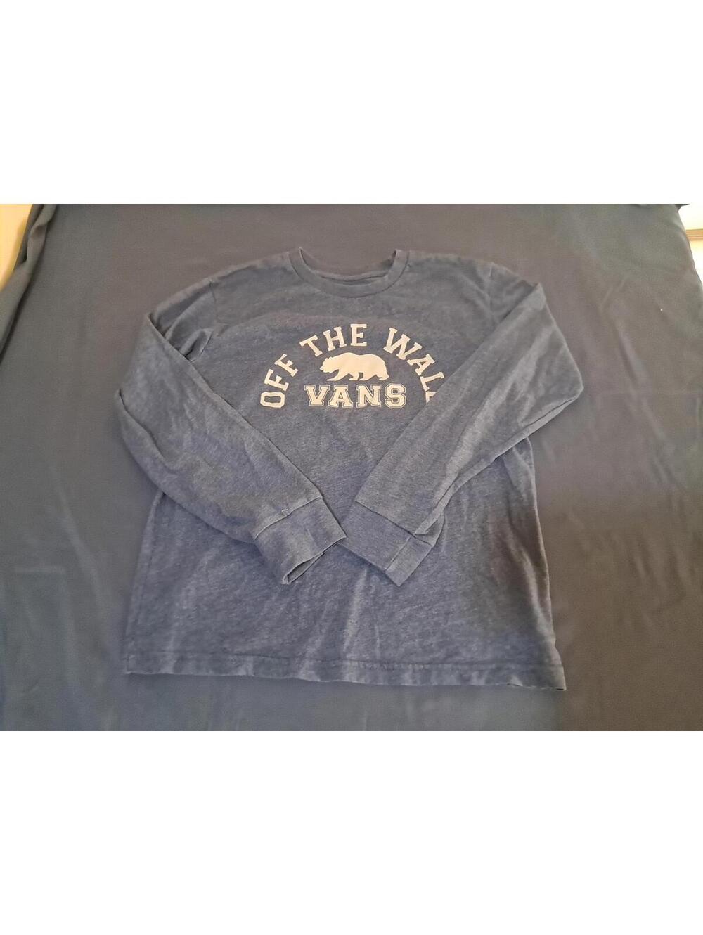 Vans Off The Wall, Boys Long Sleeve Blue Tshirt Size M 10-12